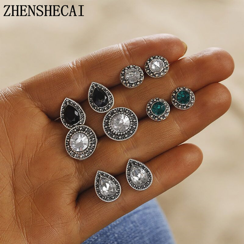 5 pairs/set Multicolored Bijoux Flower Crystal Stud Earring Set for Woman Boucle D'oreille Jewelry Dazzling Earring Brincos
5 pairs/set Multicolored Bijoux Flower Crystal Stud Earring Set for Woman Boucle D'oreille Jewelry Dazzling Earring Brincos