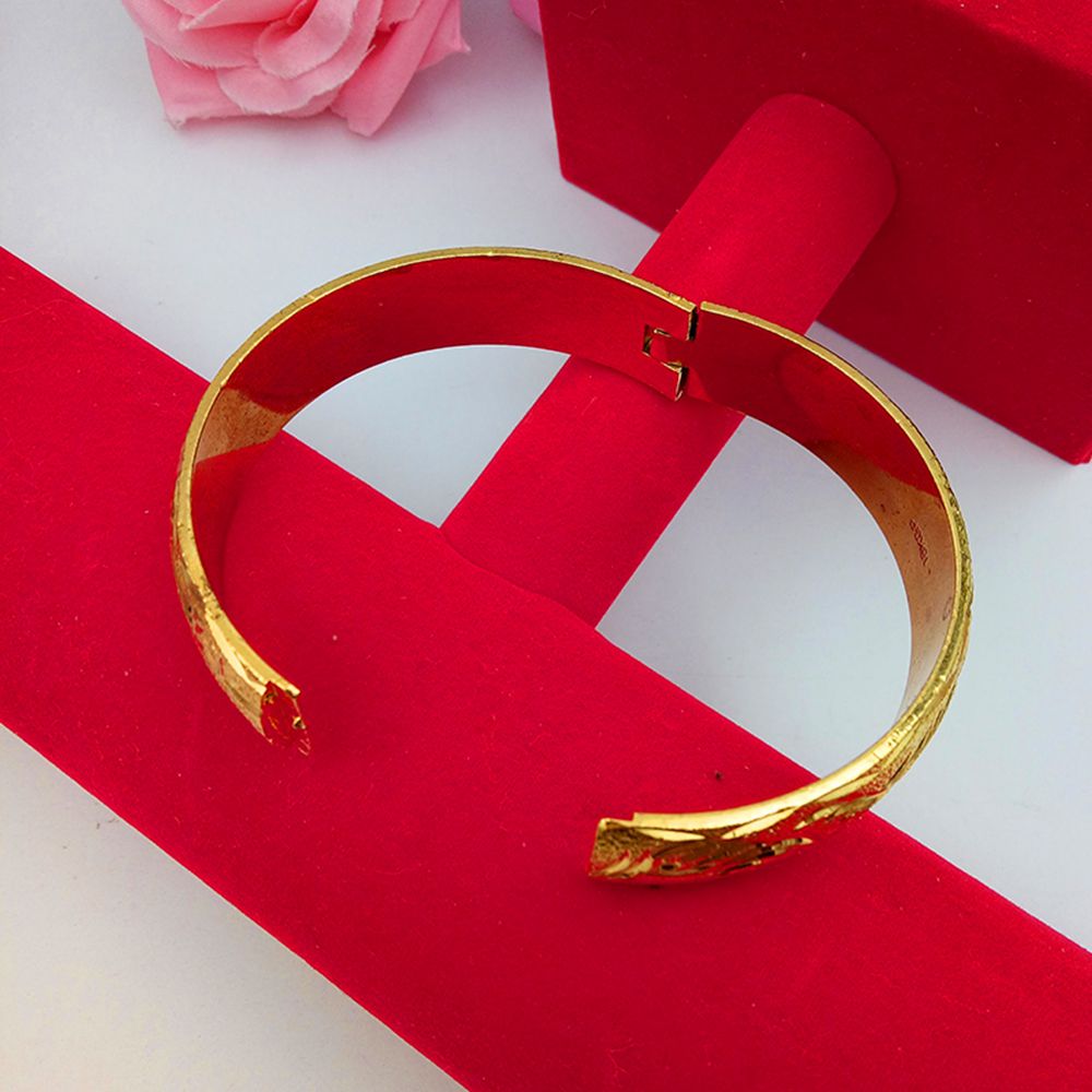 2 Pieces Wholesale Phoenix Thick Bangle 18k Yellow Gold Filled Wedding Classic Style Womens Bangle Bracelet Gift