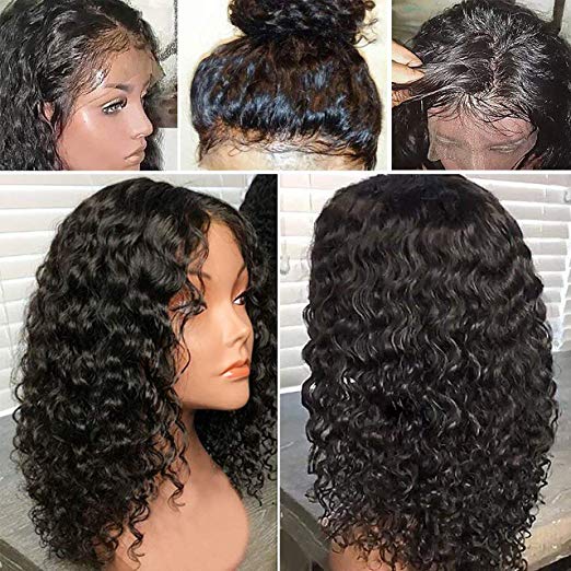 short curly Lace Front Human Hair Wig Pre Plucked Full Wigs for Black Women Brazilian wavy Frontal hd 130%density 12inch diva1