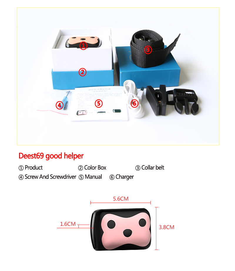 Mini Pet 4G GPS Tracker Waterproof Collar for Dog Cats Geo-Fence Free APP Platform Long Standby Tracking Device