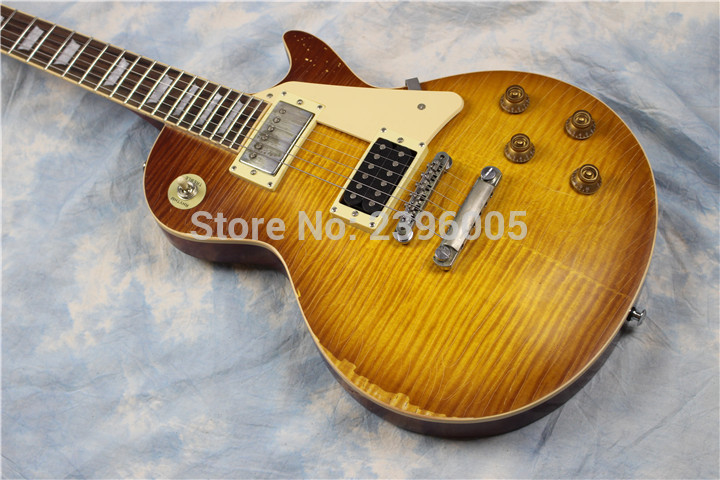 Fat Flame Maple Top 1959 Led Zeppelin Jimmy Page 7# Heavy Relic Sunburst Electric Guitar One Piece Neck & Body, Little Pin Tone Pro Bridge
Fat Flame Maple Top 1959 Led Zeppelin Jimmy Page 7# Heavy Relic Sunburst Electric Guitar One Piece Neck & Body, Little Pin Tone Pro Bridge