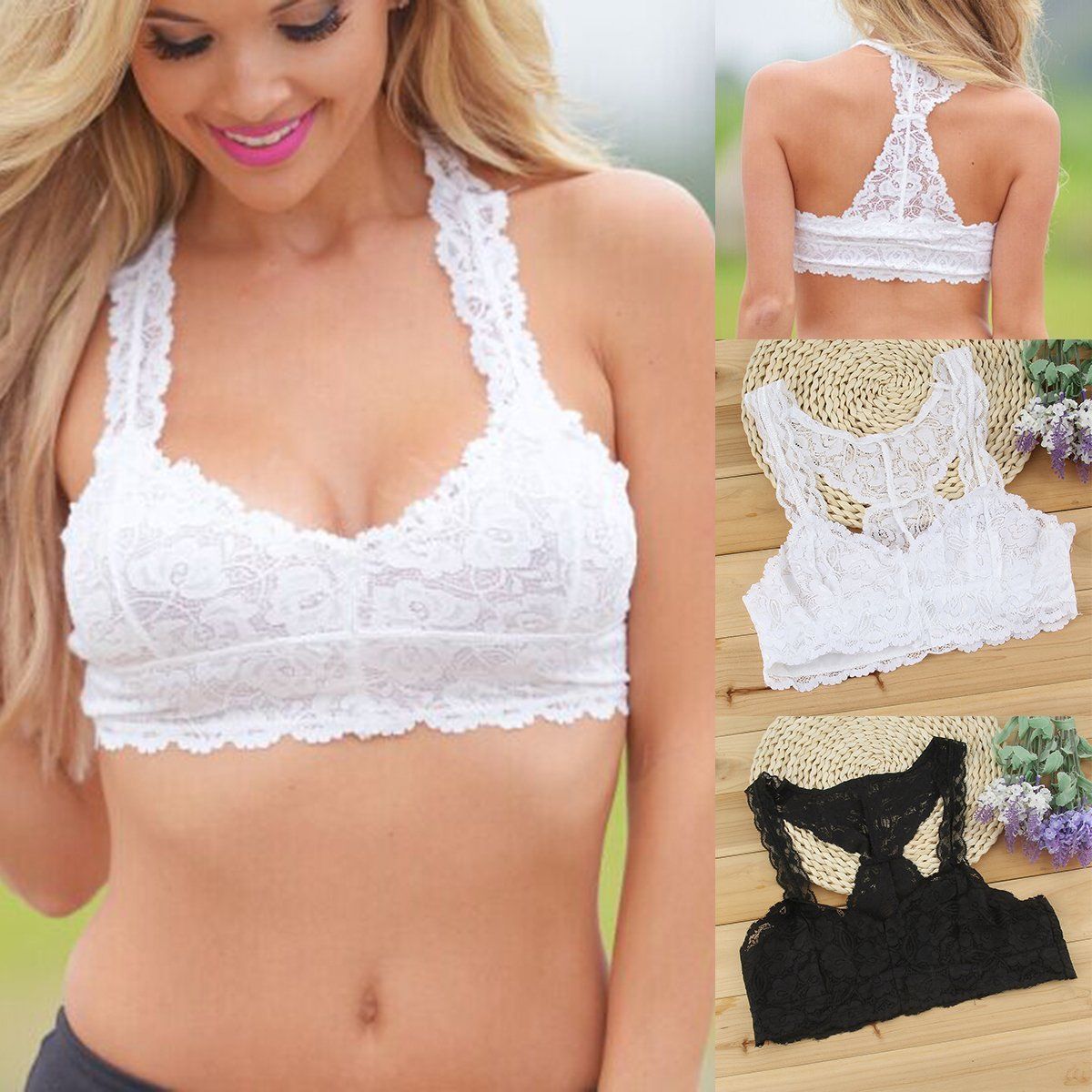 Women's Lace Vest Crochet Floral Bralette Blouse Bra Bustier Crop Tank Top Cami, Black
Women's Lace Vest Crochet Floral Bralette Blouse Bra Bustier Crop Tank Top Cami, Black