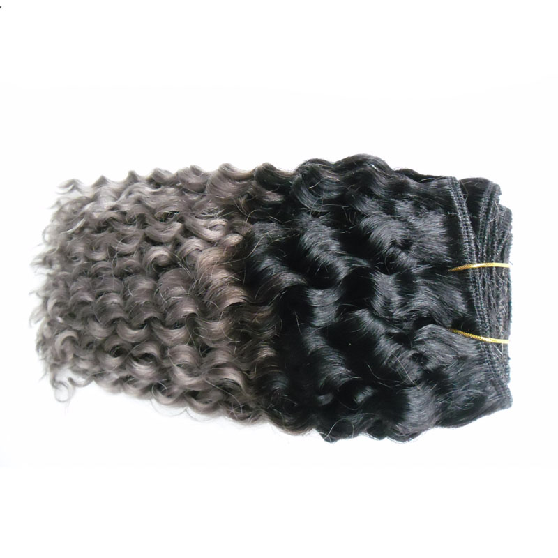 Grey Hair Weave Bundles 100% Human Hair Weave silver brazilian hair Ombre Kinky Curly Bundles 1 Pcs
