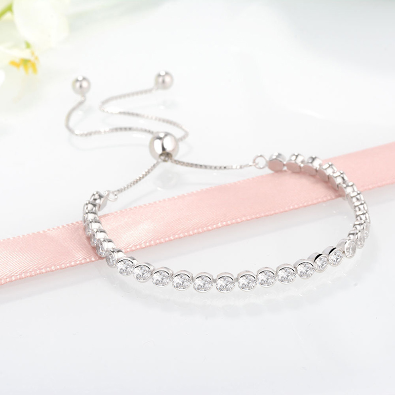 women sterling sier bracelets clear cz dia adjustable size shining crystal bracelet jewelry womens valentines day gift factory wholesale