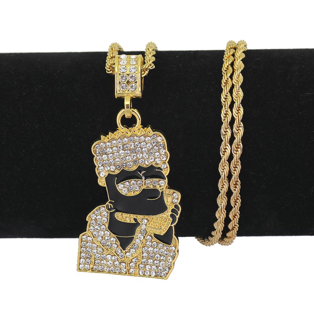 Bling Hip Hop Jewelry Men Women Cartoon Necklace 24inch Stainless Steel gold chains for men necklace
Bling Hip Hop Jewelry Men Women Cartoon Necklace 24inch Stainless Steel gold chains for men necklace