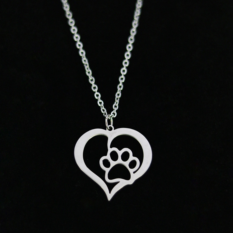 Hollow Pet Paw Footprint Pendant Necklace Heart-shaped Stainless Steel Gold Lover Link Chain For Women Charm Jewelry Wholesale, Silver
Hollow Pet Paw Footprint Pendant Necklace Heart-shaped Stainless Steel Gold Lover Link Chain For Women Charm Jewelry Wholesale, Silver