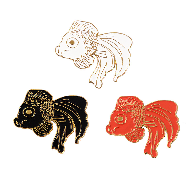 Fashion Cartoon Goldfish Brooch Pin Costume Collar Pin Animal Fish Lapel Pin Cute Carp Badge Black Red and White 3Colors Broche Wholesale
Fashion Cartoon Goldfish Brooch Pin Costume Collar Pin Animal Fish Lapel Pin Cute Carp Badge Black Red and White 3Colors Broche Wholesale