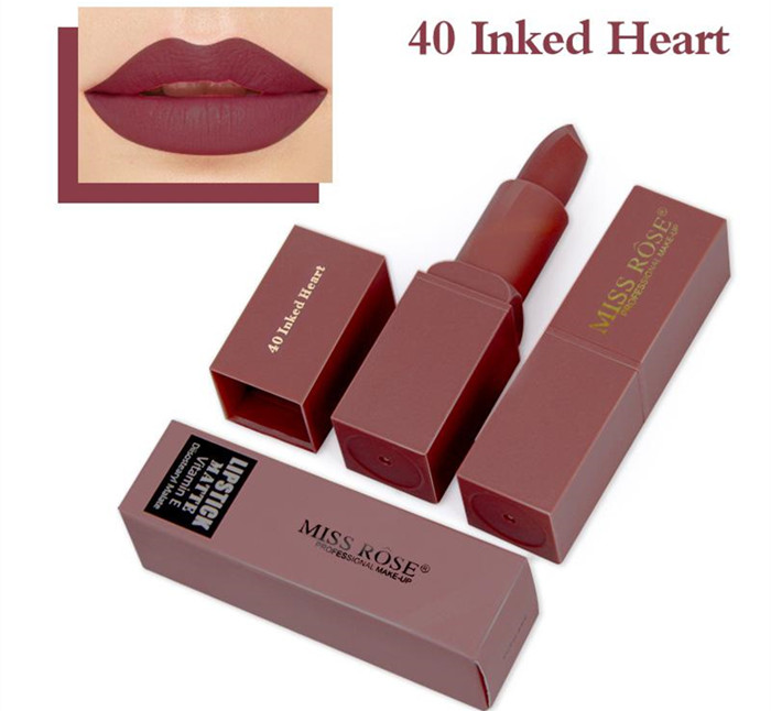 

8 Colors Miss Rose Brand Makeup Red Color Lip Matte Lipstick Lips Kit Waterproof Lipstick Matte Cosmetics Lip Nude Beauty Epacket Free, Mixed color