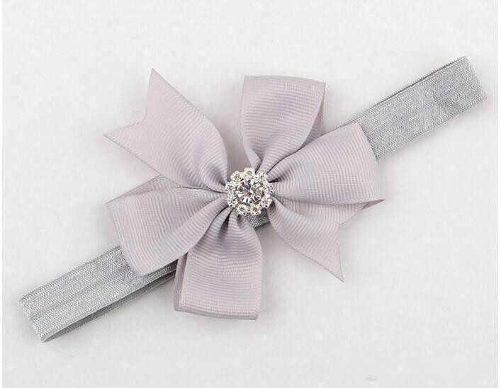 Free Shipping Wholesale 18 Colors Rhinestone Dovetail Bow Baby Girl Headbands Headband Jewelry Children Hairband Girls Hair Bows Accessories