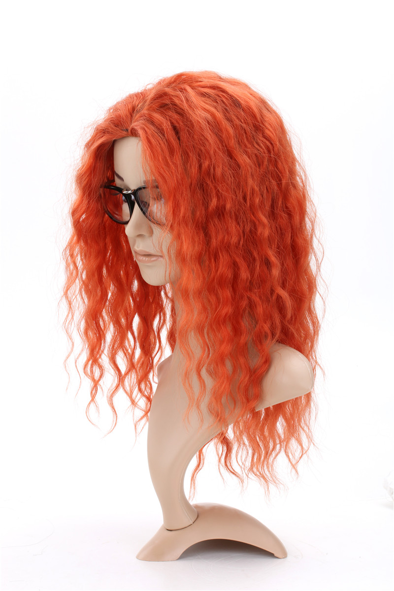 Orange color Full Lace Wigs Virgin Brazilian Human Hair Wigs Water Wave 130% Density Glueless Lace Front Wigs with Baby hair