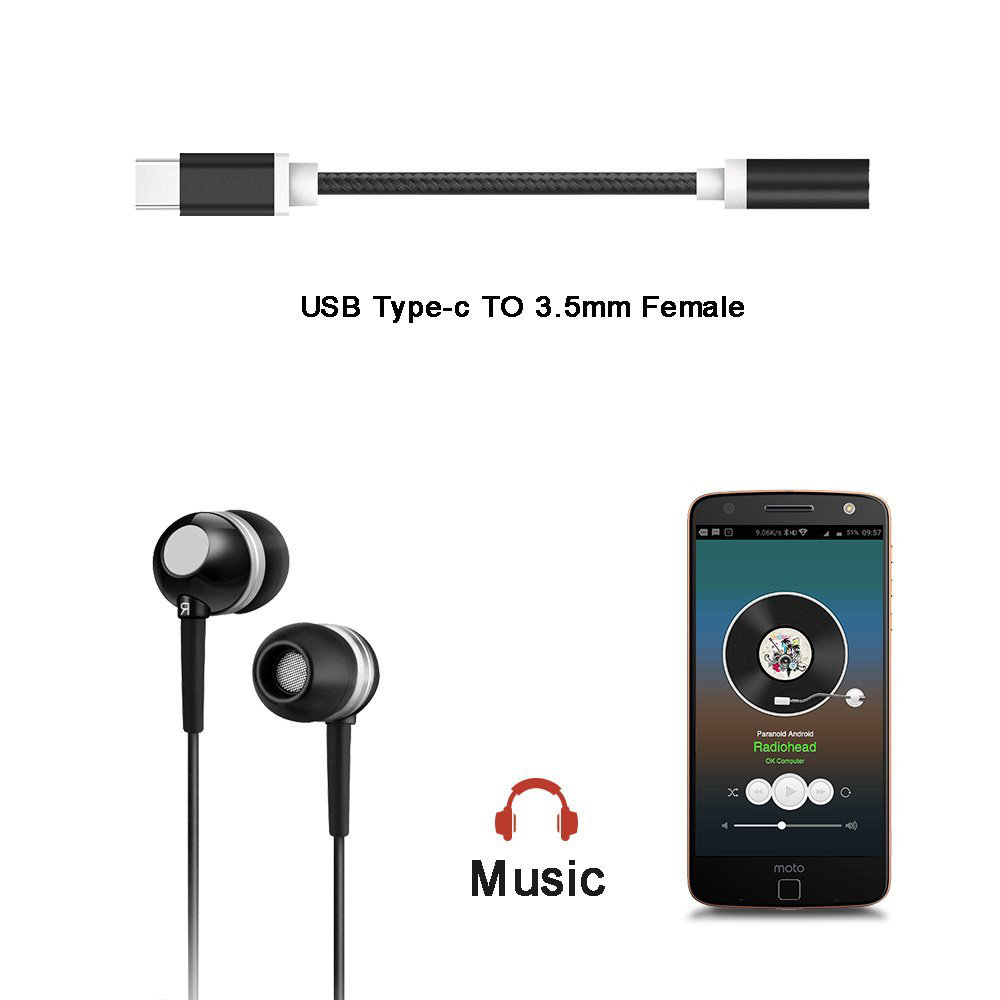 High quality USB 31 Type C to 35mm Adapter Cable Headphone Earphone Jack Convertor For Nexus 5X 6P OnePlus 2 Moto z Huawei m679423