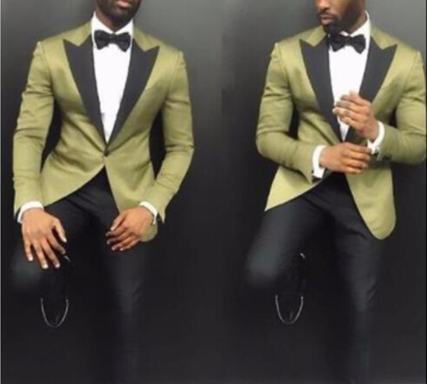Stylish Young Men Suits Summer Notch Lapel Groom Wedding Tuxedos 2 Pieces Arm Green Satin Men Party Tuxedo With Black Pants