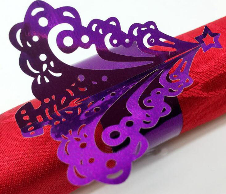 Paper Napkin Rings Serviette Rings Napkin Holder West Dinner Towel Napkin Ring Snowflake Bell Christmas Tree Party Decoration