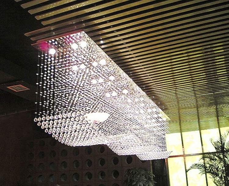 Modern Raindrop LED Crystal Chandelier Lighting Square Wave Crystals Ceiling Chandeliers for dining room/Lobby/kitchen island