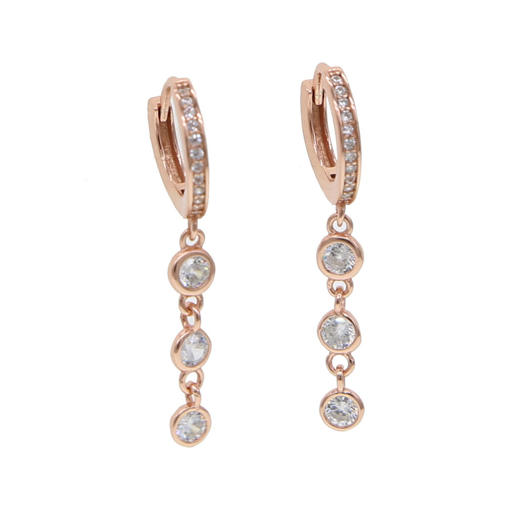 Tassel cz dangle earring 100% 925 sterling siliver wedding bridal gift elegance cz drop charm sparking cubic zirconia long earrings