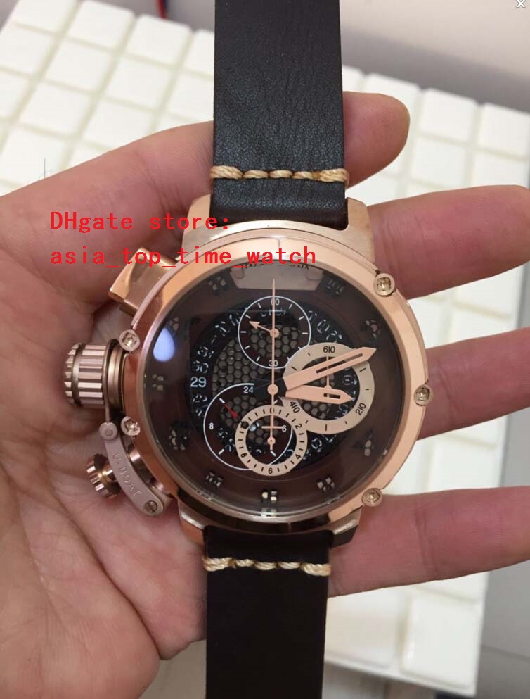 

atest version Luxury Super 48 mm Quartz Chronograph chimera U-51 High Quality Rose gold gray Dial Sapphire Mirror fashion men watch