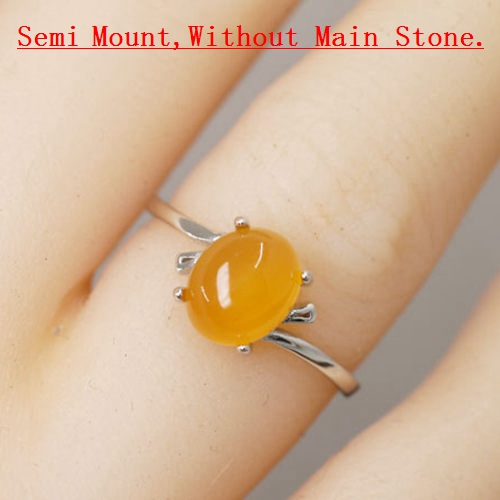 925 Sterling Silver Engagement Wedding Ring for Women 7x9 6x8 8x10 9x11 10x12 11x13mm Oval Cabochon Semi Mount Ring Setting