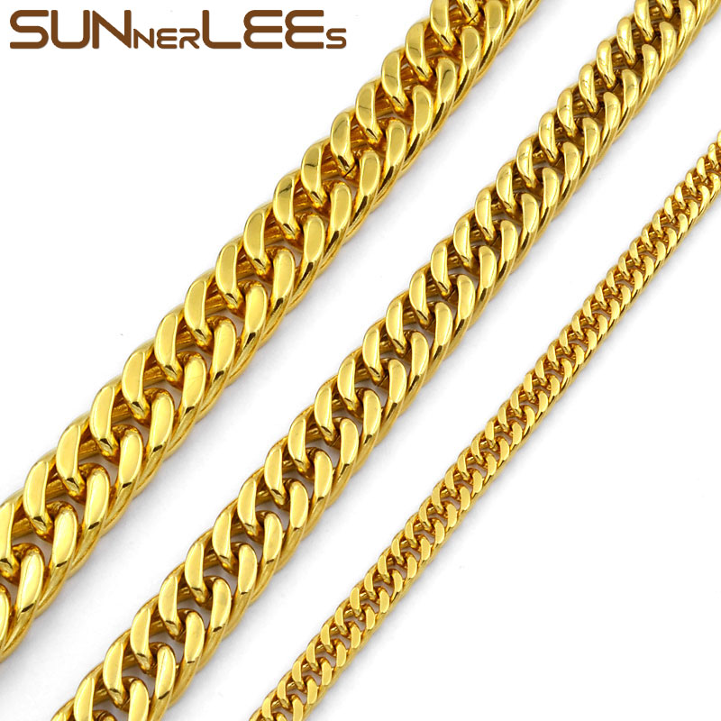Fashion Jewelry 5mm 7mm 9mm 11mm Gold Color Stainless Steel Necklace Double Curb Cuban Link Chain For Mens Womens SC19 N
Fashion Jewelry 5mm 7mm 9mm 11mm Gold Color Stainless Steel Necklace Double Curb Cuban Link Chain For Mens Womens SC19 N