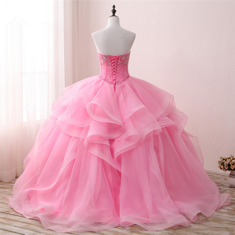 2018 New Arrived Real Photo Sexy Crystal Ball Gown Quinceanera Dress with Beading Sequin Sweet 16 Dress Vestido Debutante Gowns BQ125