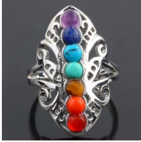 Silver Plated 7 Chakra Healing Hollow Thumb Reiki Natural Stones Ring for Women Adjustable Ring Boho Jewelry
Silver Plated 7 Chakra Healing Hollow Thumb Reiki Natural Stones Ring for Women Adjustable Ring Boho Jewelry
