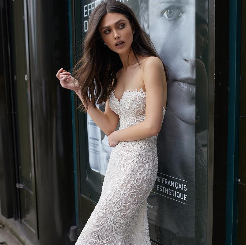 julie vino mermaid wedding dress full lace appliqued sweetheart neck backless bridal gowns sweep train plus size wedding dress