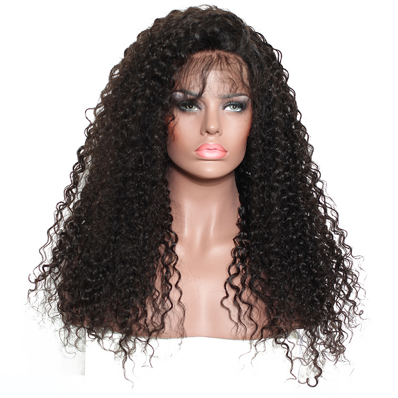 360 Lace Frontal Wig Pre Plucked Bleached Knots 180% Density Lace Front Human Hair Wigs curly 360 Lace wig human hair 14inch 150%density