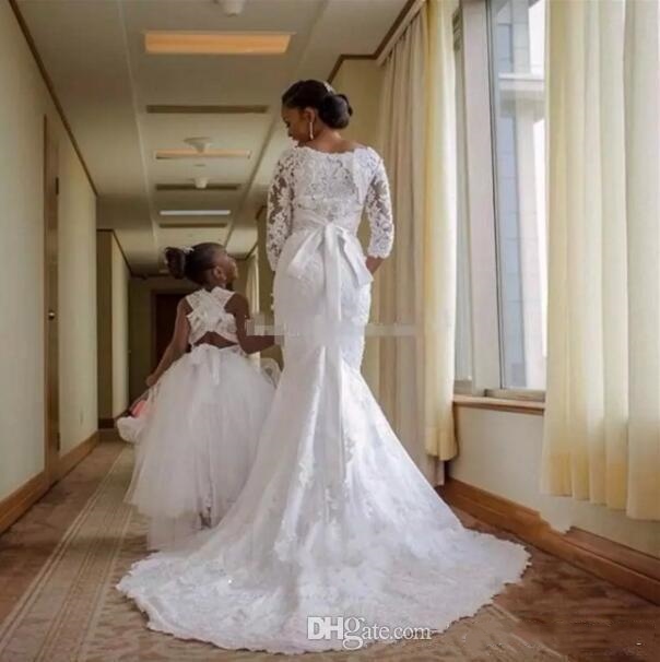 Long Sleeve Dresses African Nigerian Mermaid Lace Bridal Off The Shoulder Wedding Gowns Plus Size Robe Vestidos De Novia 0510
