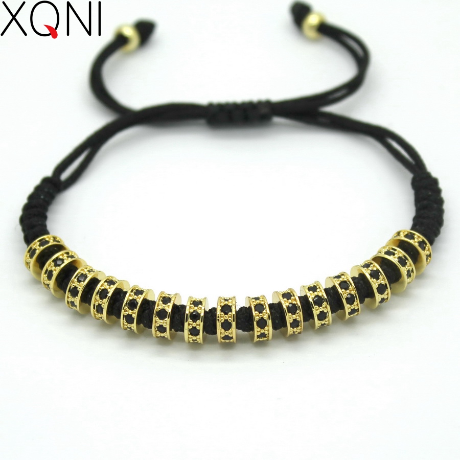 Fashion Women Macrame Bracelets,6MM Gold Color Micro Pave Black CZ Stoppers Beads Strand Macrame Charm Bracelet For Women
Fashion Women Macrame Bracelets,6MM Gold Color Micro Pave Black CZ Stoppers Beads Strand Macrame Charm Bracelet For Women