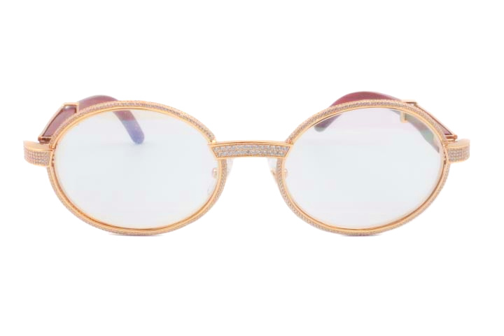 natural wood full dia glasses 7550178 high quality sunglasses the entire frame is wrapped in dias Size: 55-22-135mm