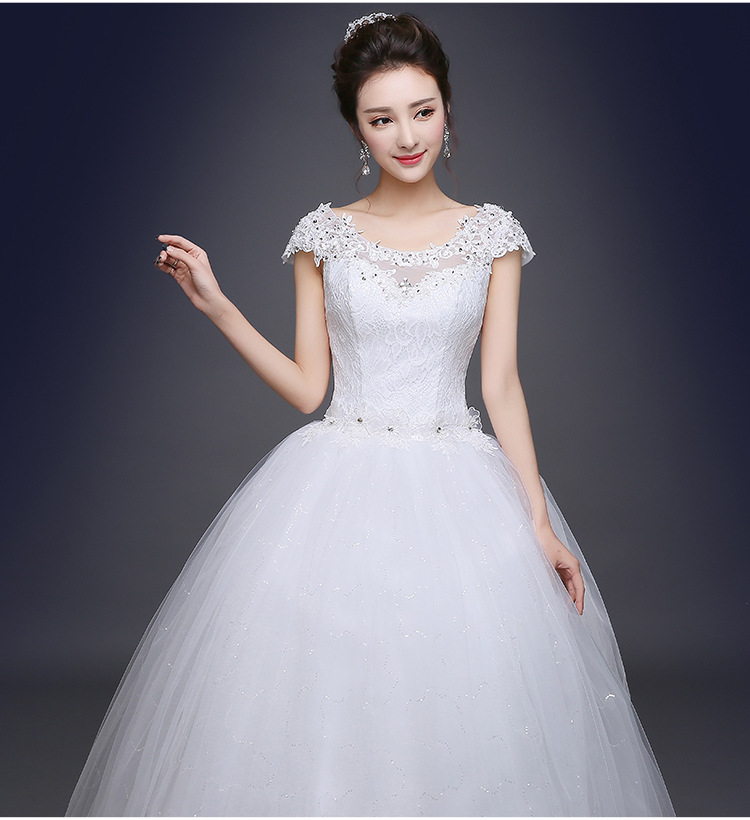 Plus Size Cheap Short Lace Sleeve With Crystal Wedding Dress 2018 Princess Style Bridal Gown Discount vestido de noiva