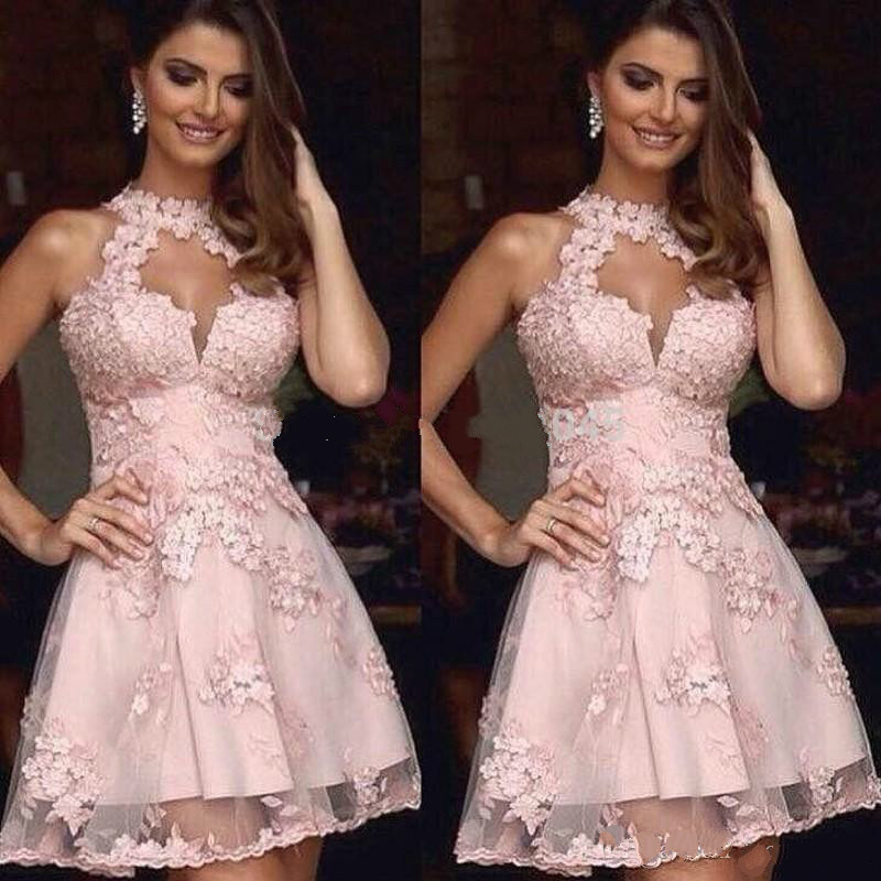Sweety Lace Homecoming Dresses Halter 3D Floral Appliques Tulle Sleeveless Cocktail Dress Graduation Gowns High Collar Party Gown, Lavender
Sweety Lace Homecoming Dresses Halter 3D Floral Appliques Tulle Sleeveless Cocktail Dress Graduation Gowns High Collar Party Gown, Lavender