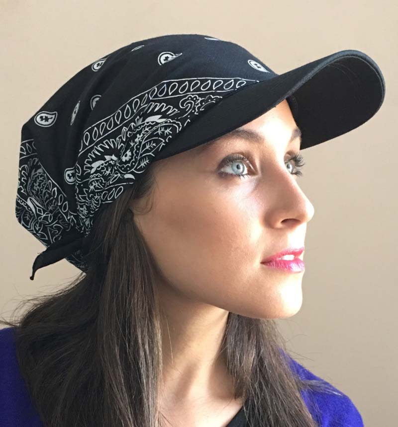 Unisex paisley Visor Pre Fitted Bandana Hat outdoor sun bandans cap Head Scarf bandit turban cap men and women Wide Brim sunhat