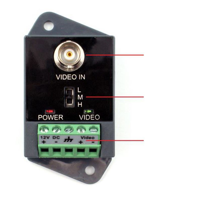 1 Video Balun Transmitter Receiver Active Power Video Balun Support 2400 Meters CCTV HDTVI HDCVI AHD-HD Active Balun