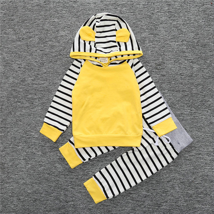 Toddler baby girl clothes set outfit Kids Baby Boys Girls Clothes Hooded T-shirt Tops+Pants Outfit Sets