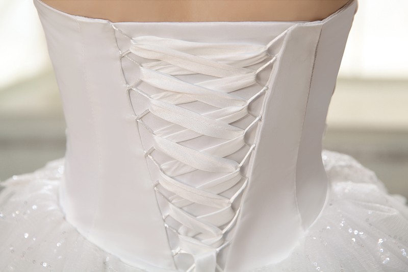 Costomize Real photo Wedding Dress 2018 Korean Style vestido de noivawhite wedding gown floor-length sequin wedding dress bride