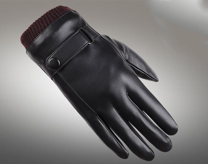 Mens Womens Designer PU Leather Gloves Winter Five Fingers Gloves Finger Protected Warm Keeping Faux Leather Gloves