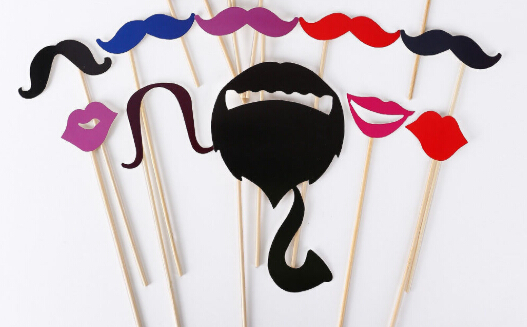 Photo Props Interesting Birthday Parties Welcome Creative Wedding Red Lip Paper Beard Paper Hat Fun Birthday Paper Cap 76pcs/set