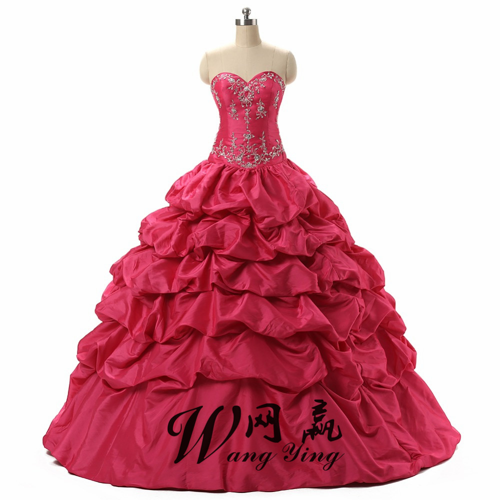Hot Pink Debutante Sweet 16 Girls Masquerade Ball Gowns Sequin Embroidery Vestidos De 15 Anos Quinceanera Dresses, Yellow