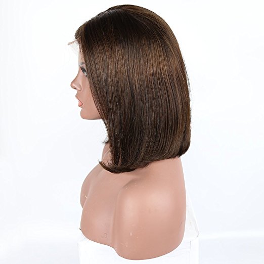 250% DENSITY BOB Blunt cut full natural lace front wig fast delivery Silky straight African american human hair bob wigs
