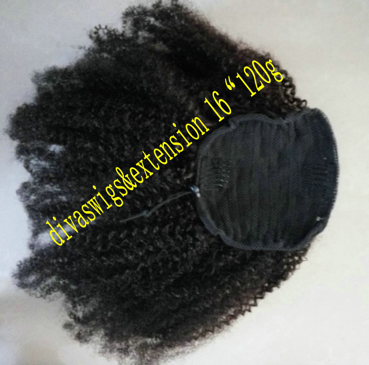 Afro kinky Ponytail Afro puff kinky curly drawstring ponytail Hairpiece clip human hair extension Free Shipping 140g 120g
