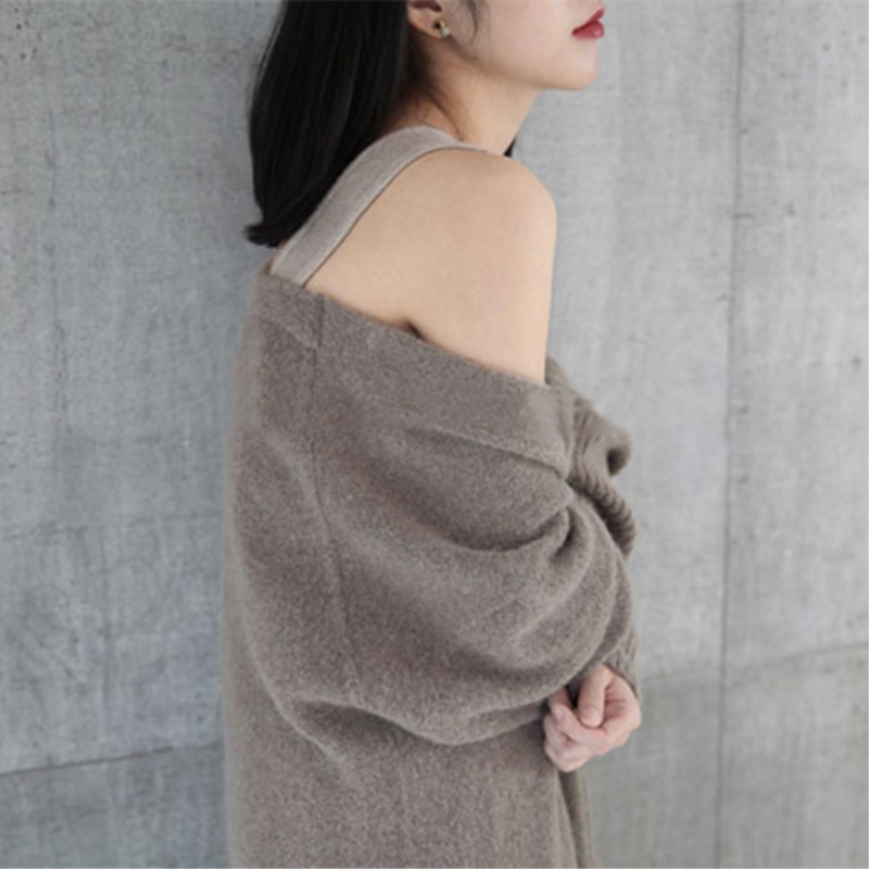 Winter 2018 Cardigan Women Cashmere Wool Casual Long Sweaters Pockets Female Coats Super Long sleeve Oversized Sweaters