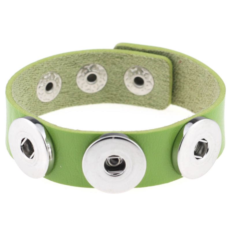 Fashion NOOSA Rvica Chunk Charm Bracelets Trendy Bracelet Snap Button 14 Colors PU Leather DIY Jewelry Wholesale