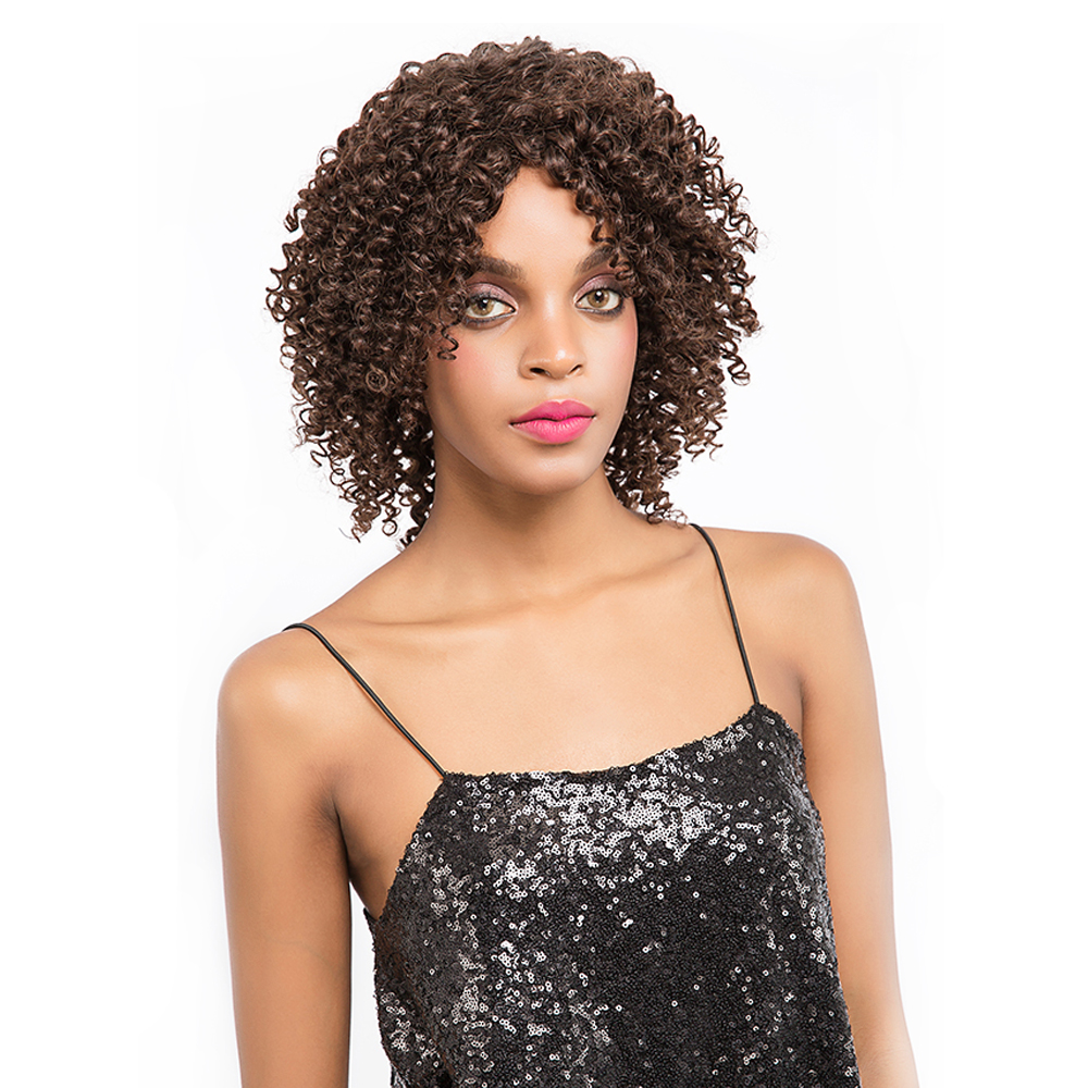 9A Brazilian 150 Density 4#Light Brown color kinky curly human hair lace front wigs with Baby Hair human hair wigs