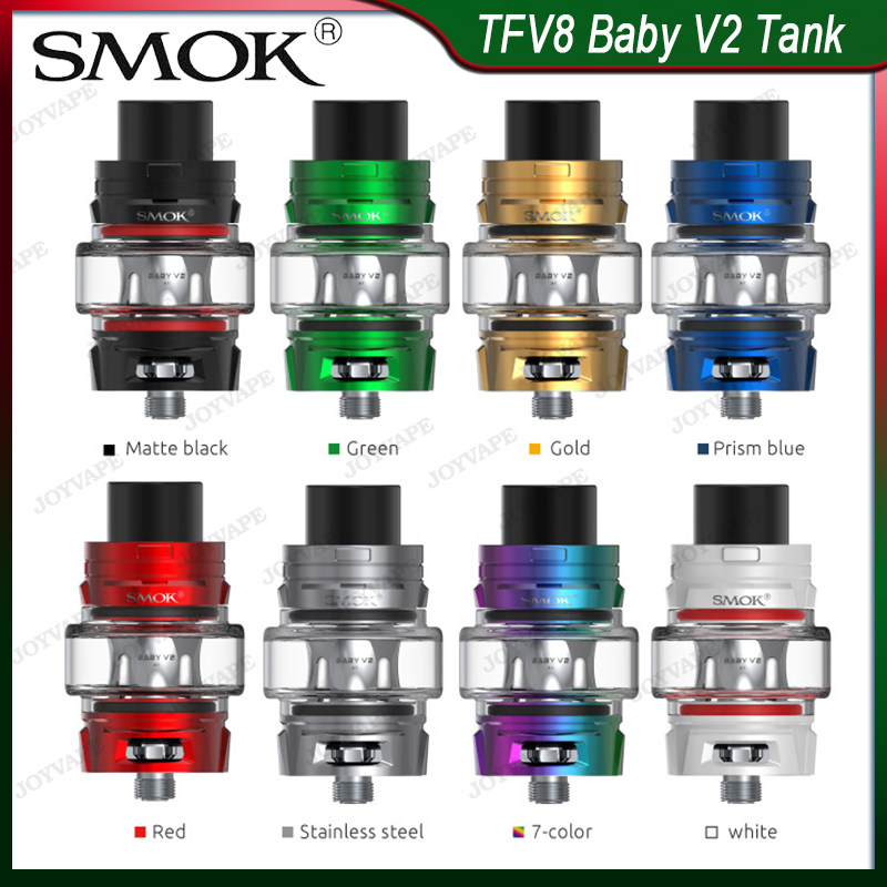 

Authentic SMOK TFV8 Baby V2 Tank Atomizer 5ML with Baby V2 A1 A2 Coils Faster Heating Massive Vapor & Antibacterial Anti-Leakage Design