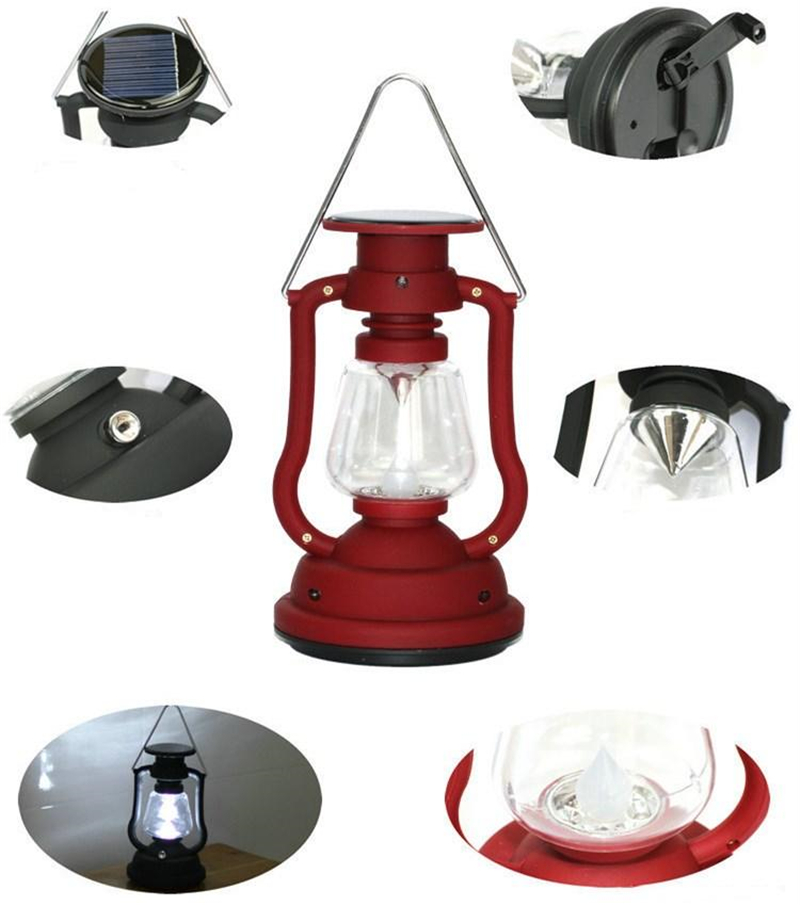 7 LED Solar Light Portable DC Solar Hand Crank Charge Camping Lights Outdoor waterproof Hiking Fishing Tents Lamp
