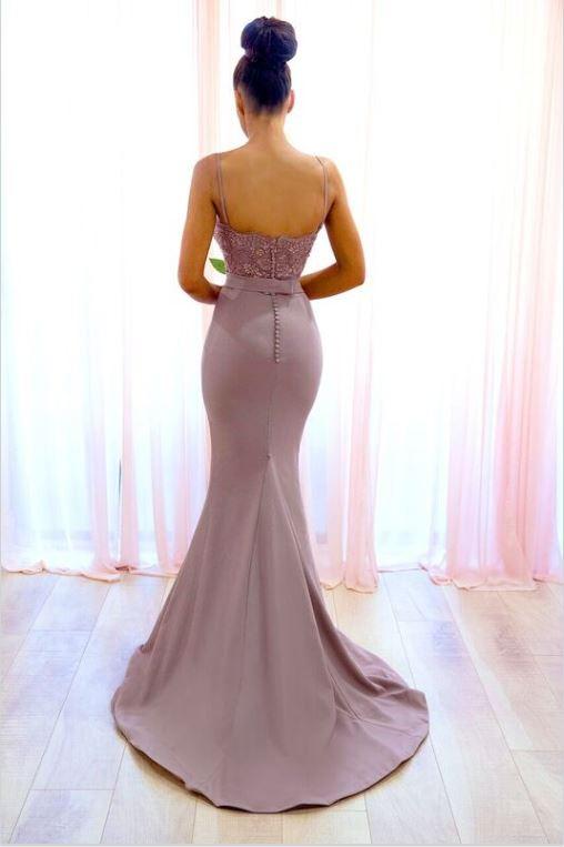 Mermaid Charming Country Bridesmaids Dresses Spaghetti Straps Lace Wedding Guest Dress Appliqued Cheap Long Maid Of Honor Gowns