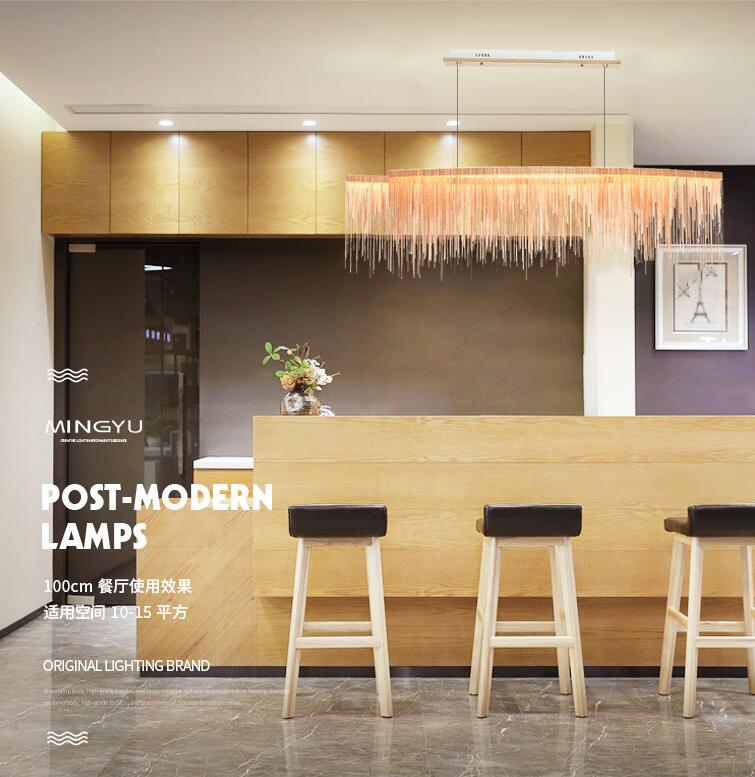 Led Modern Chandelier Lighting Tassel Design Indoor Chandelier Light Hanging Pendant Light Hotel Restaurant Home Lamps Silver or Gold Color