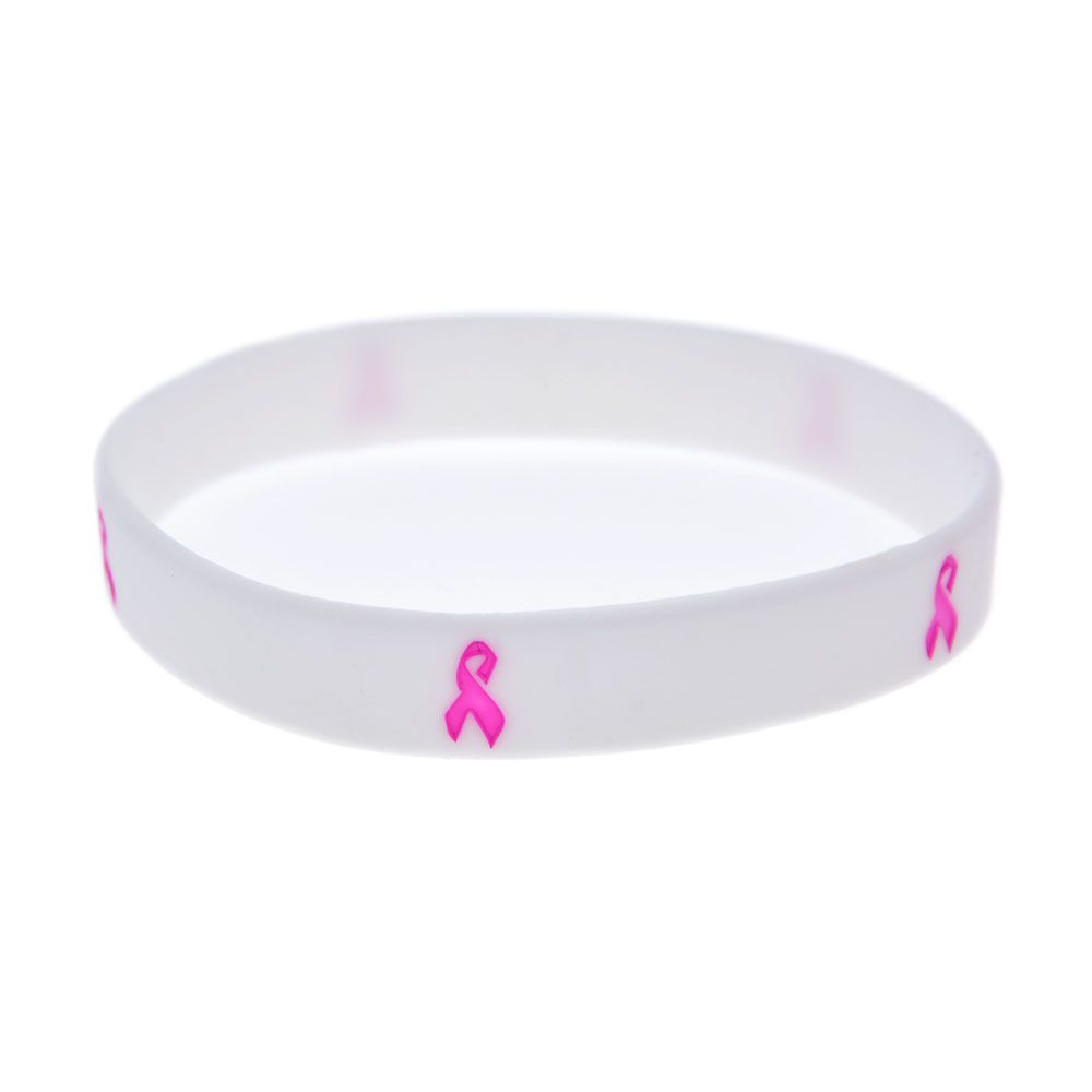 1PC Cancer Ribbon Silicone Wristband Motivational Decoration Logo Carry This Message As A Reminder in Daily Life