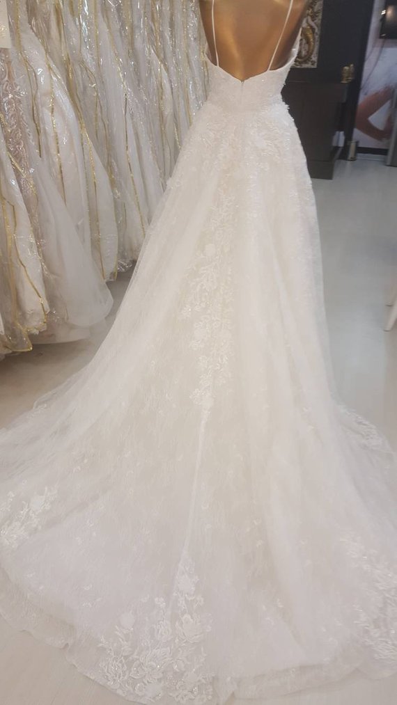 Plus Size Mermaid Wedding Dresses With Detachable Skirt V Neck Real Pictures Lace Appliques Sequins African Wedding Gowns Sexy Backless