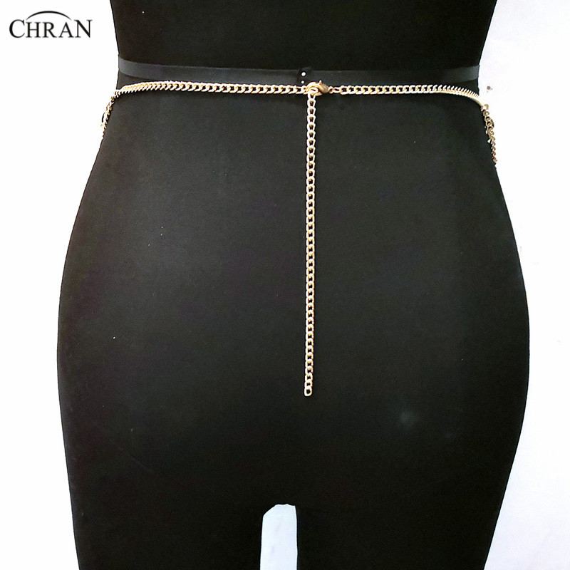 Chran Laser Gold Sequin Bead Belly Waist Chain Sexy Mini Skirt Women Necklace Bikini Wear Party Dress Festival Sexy Bod Jewelry